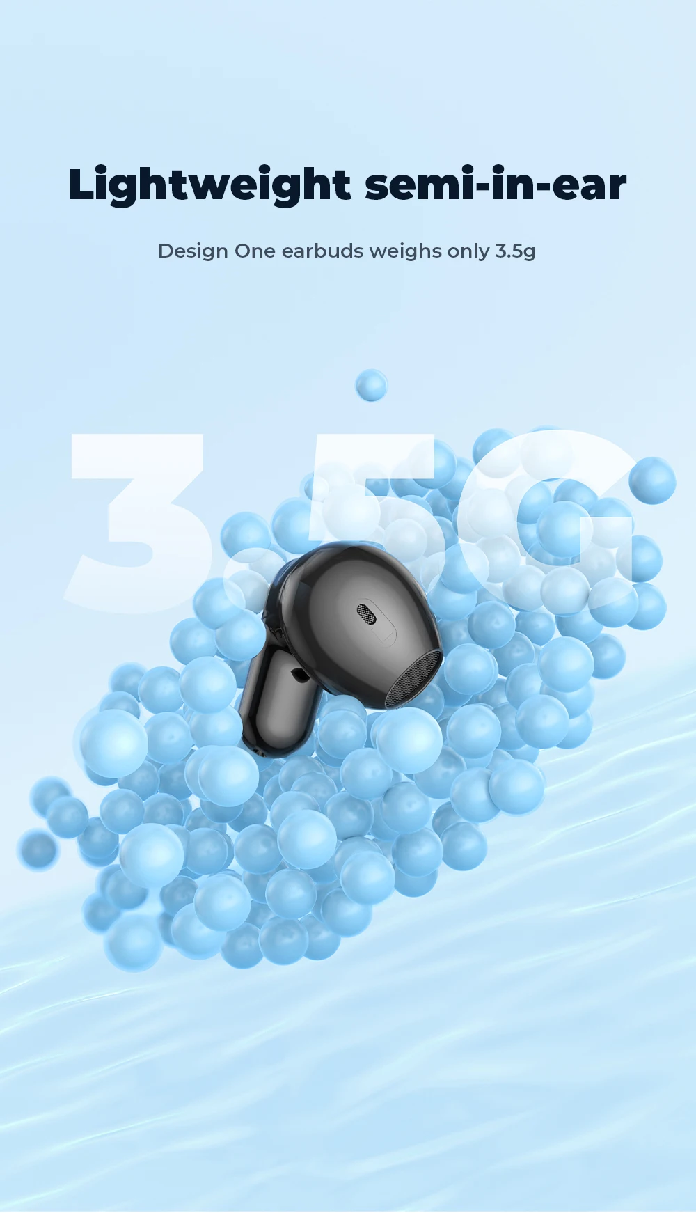 1 Stück HTC NE20 kabellose Ohrhörer, vollfarbiger LED-Touchscreen, Bluetooth 6.0, 13 mm Treiber, 360 ° Räumlicher Klang KI-ENC Geringe Latenz 30H – Detail 9