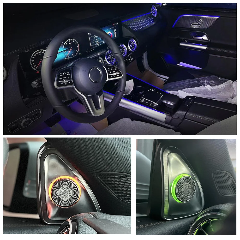 ICarsin 64 Colors Interior Ambient Lighting Upgrade Kit for W247 GLA GLB Class 2020-2023 H247 X247 Air Vent Light