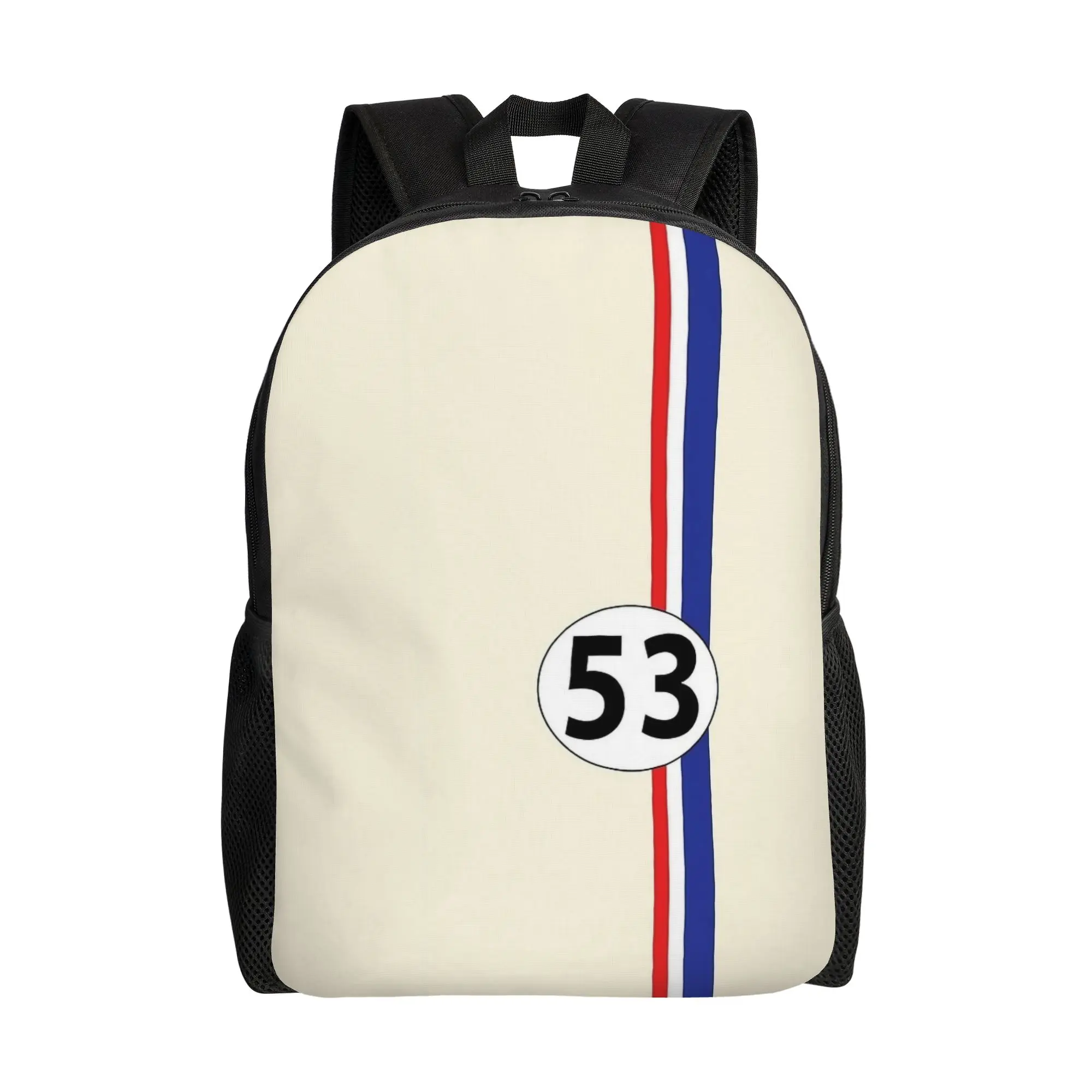

Классический крутой рюкзак Herbie 53 Car Racing с логотипом из фильма, спортивный, для старшей школы, бизнеса, повседневный, для мужчин и женщин, студенческий, холщовый.