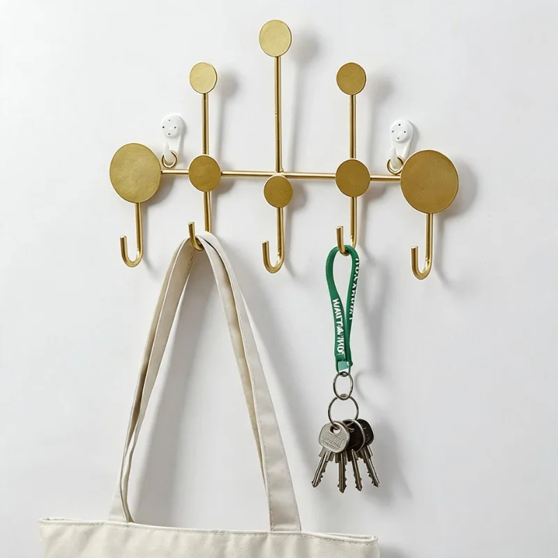 Nordic Hooks Creative Dot Shape Iron Wall Mounte Multiple Hooks Entryway Wall Key Modern Simplicity Home Storage Organization