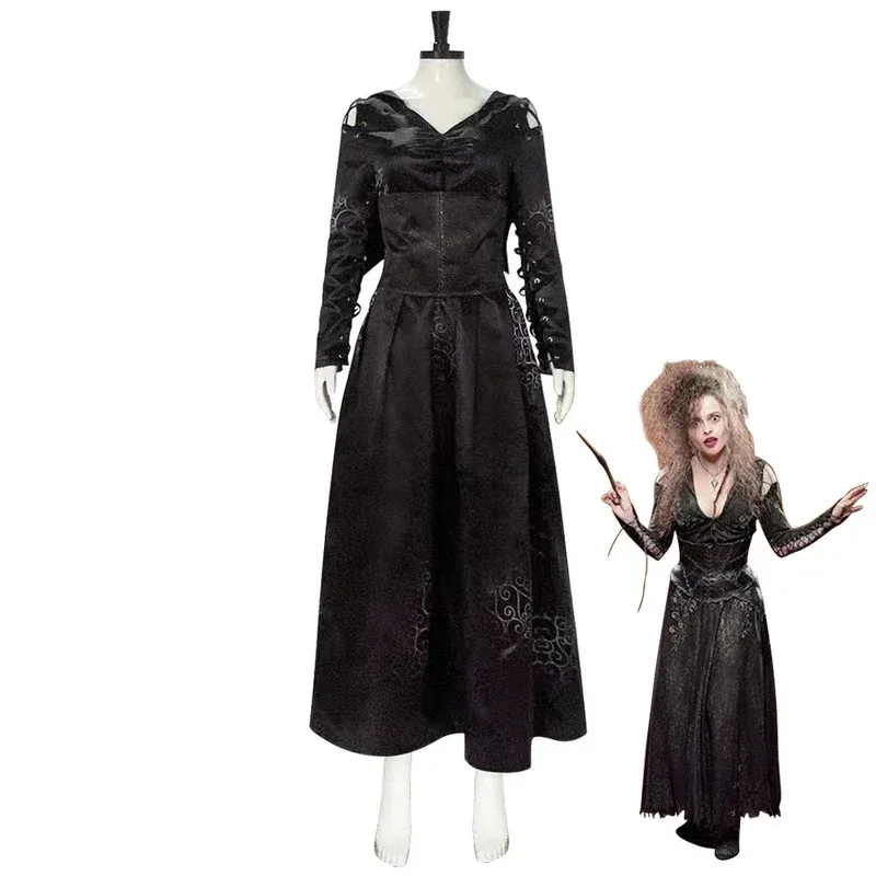 Bellatrix Cosplay Lestrange Cosplay Magic Movie Costume Halloween Carnival Party Disguise Roleplay Suit For Female Women Adult