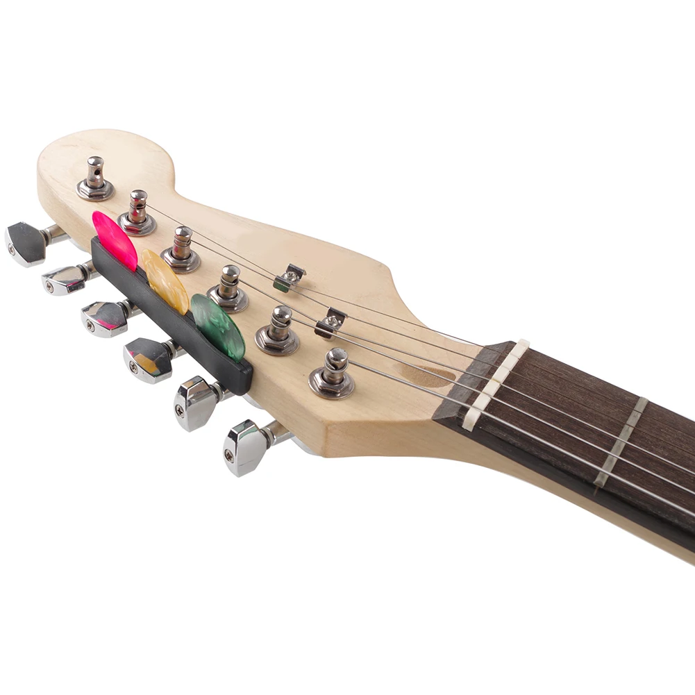 1set Guitar Plectrum Clip Guitar Plectrum Box Paste Backed Plectrum For Guitar Bass Portable Plectrum Pick Case Random Color