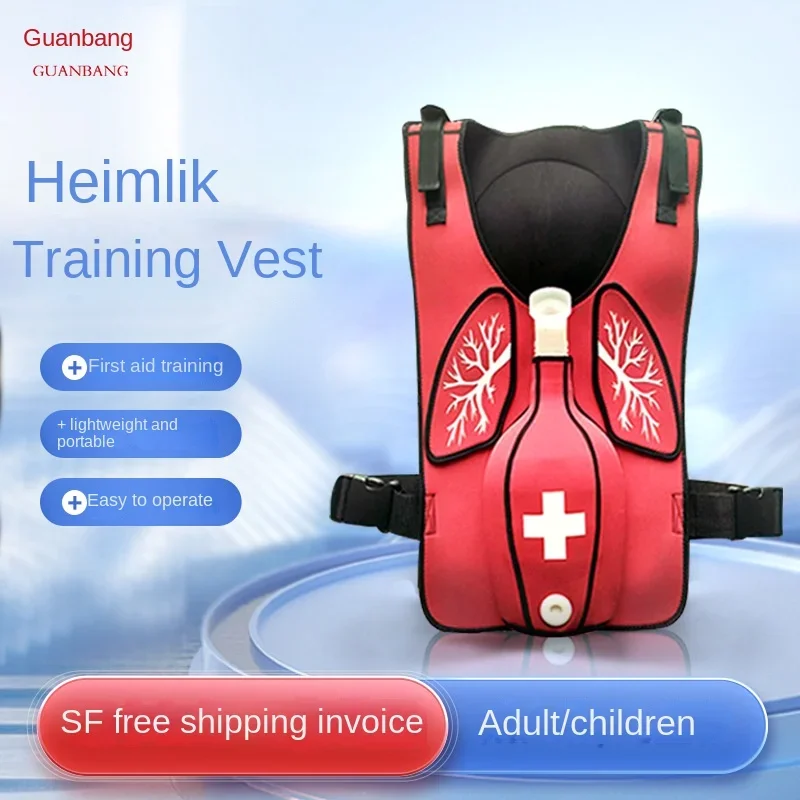 Heimlich training vest for adults and children, suffocation rescue, airway obstruction training vest teaching aid.