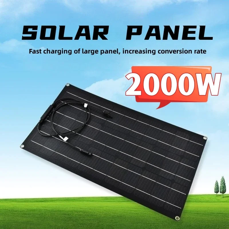 12V 2000W-500W Professional Flexible Solar Panel - Heavy-Duty Waterproof Bendable Design for RV Boat & Off-Grid Power Systems