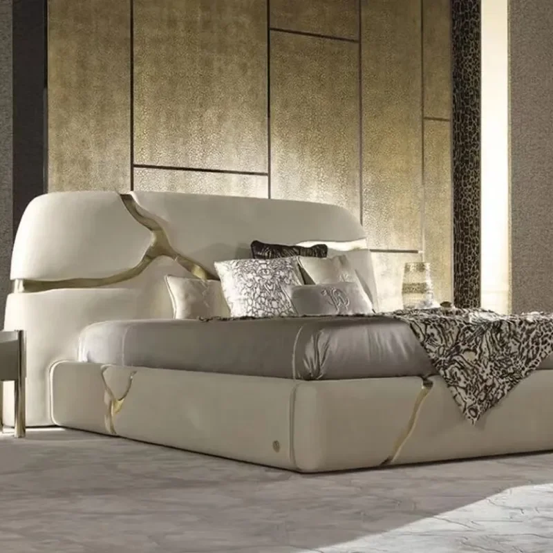 

for Light Luxury Double Bed With Simplicity Modern Villa Home Design Master Bedroom Cracked Bed Bedroom Set Furniture