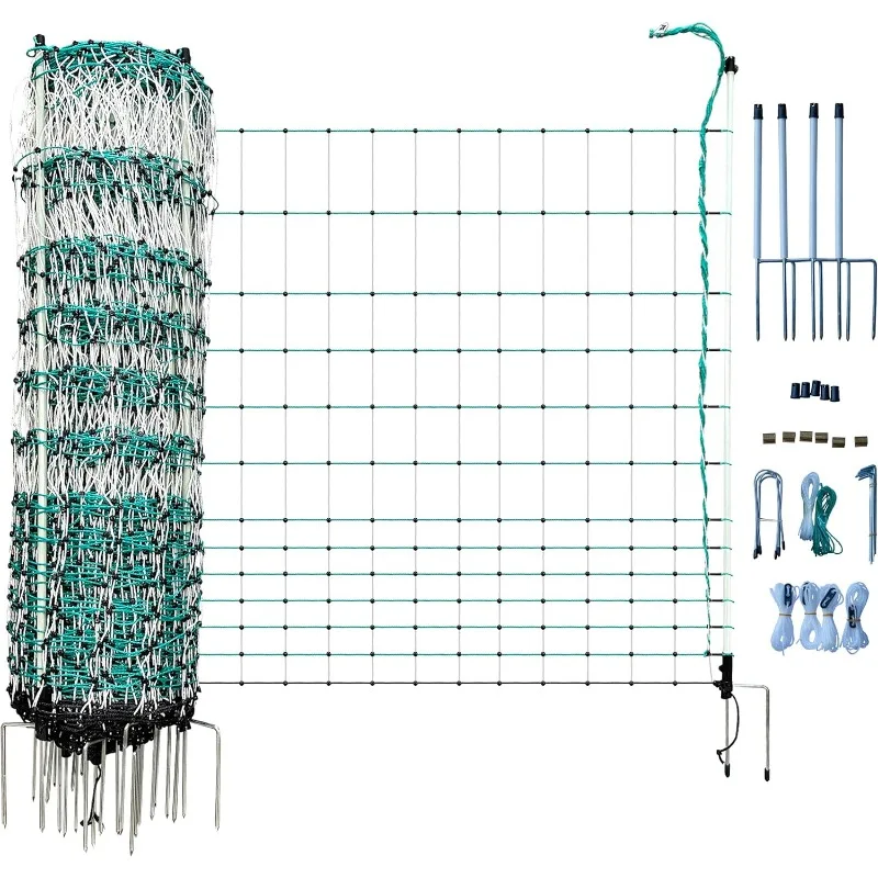 Electric Anti-Predator Poultry Fence - Suitable for Chickens, Ducks, Turkeys, and Other Poultry - Energizer Not Included