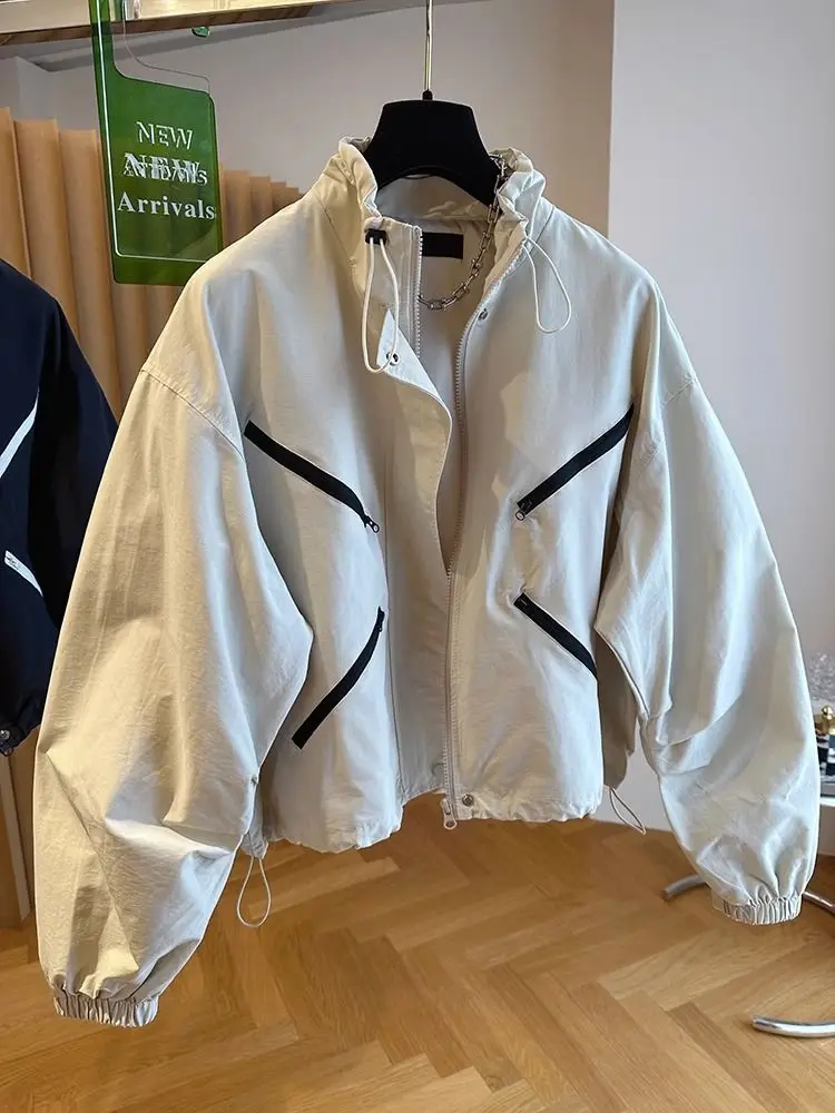 Korean Fashion Bomber Jacket Women Loose Windbreaker Women Hooded Spring Jackets Outerwears Vintage Women Clothing