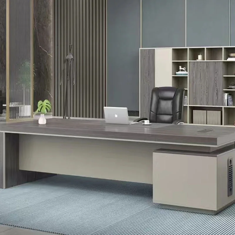 

Modern simple melamine board type unpainted large desk office old