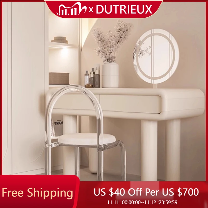 

White Bedroom Vanity Table Mirror Chair Modern Living Room Wood Cosmetics Dressing Table Girl Closets Vestidores Home Furniture