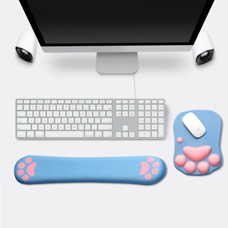 

3D Mouse Pad Soft Silicone Cute Cat Paw Mouse Mat Memory Foam Wrist Rests Cushions Mousepad for kids Laptop Computer Mousepad