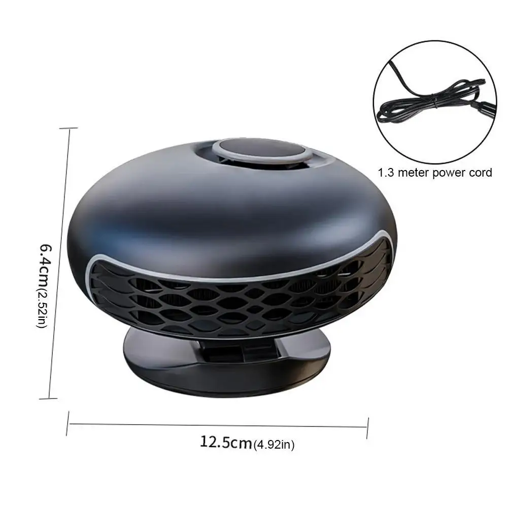 12V 150W Car Heater Cooler 360 Degree Rotatable Dual Use Fan Plugs Into Cigarette Lighter For Windshield Defrosting All Vehicles
