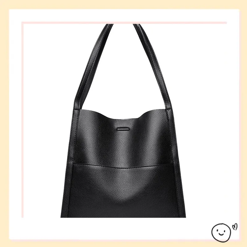 

100% Cow Leather Handbag Women Genuine Leather Shoulder Bag Natural High Quality Cowhide Crossbody Large Capacity Messenger Bag