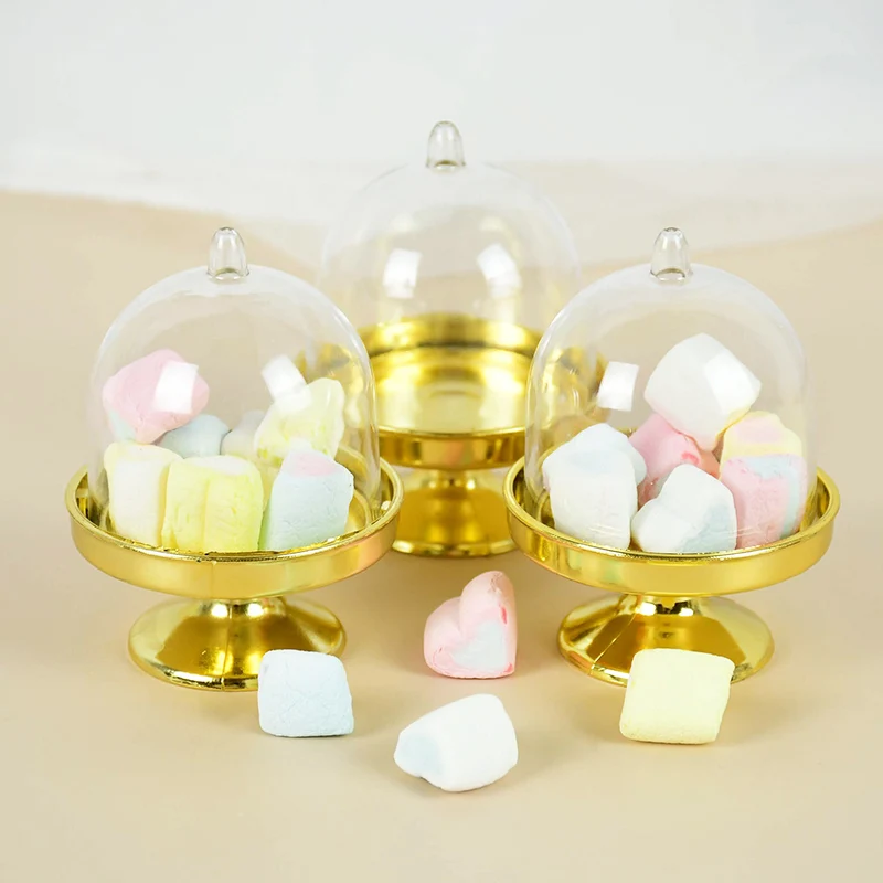 4PC Transparent Plastic Candy Box Mini Round Cupcake Trays DIY Storage Sugar Box Birthday Wedding Dessert Decoration Baby Shower