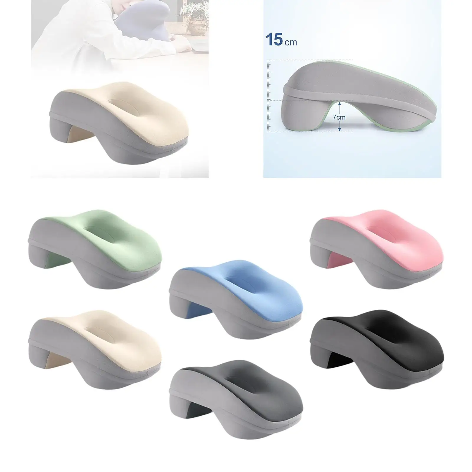 Desk Napping Pillow Office Sleeping Pillow Breathable Lunch Break Headrest Memory Foam Neck Support for Library School Travel