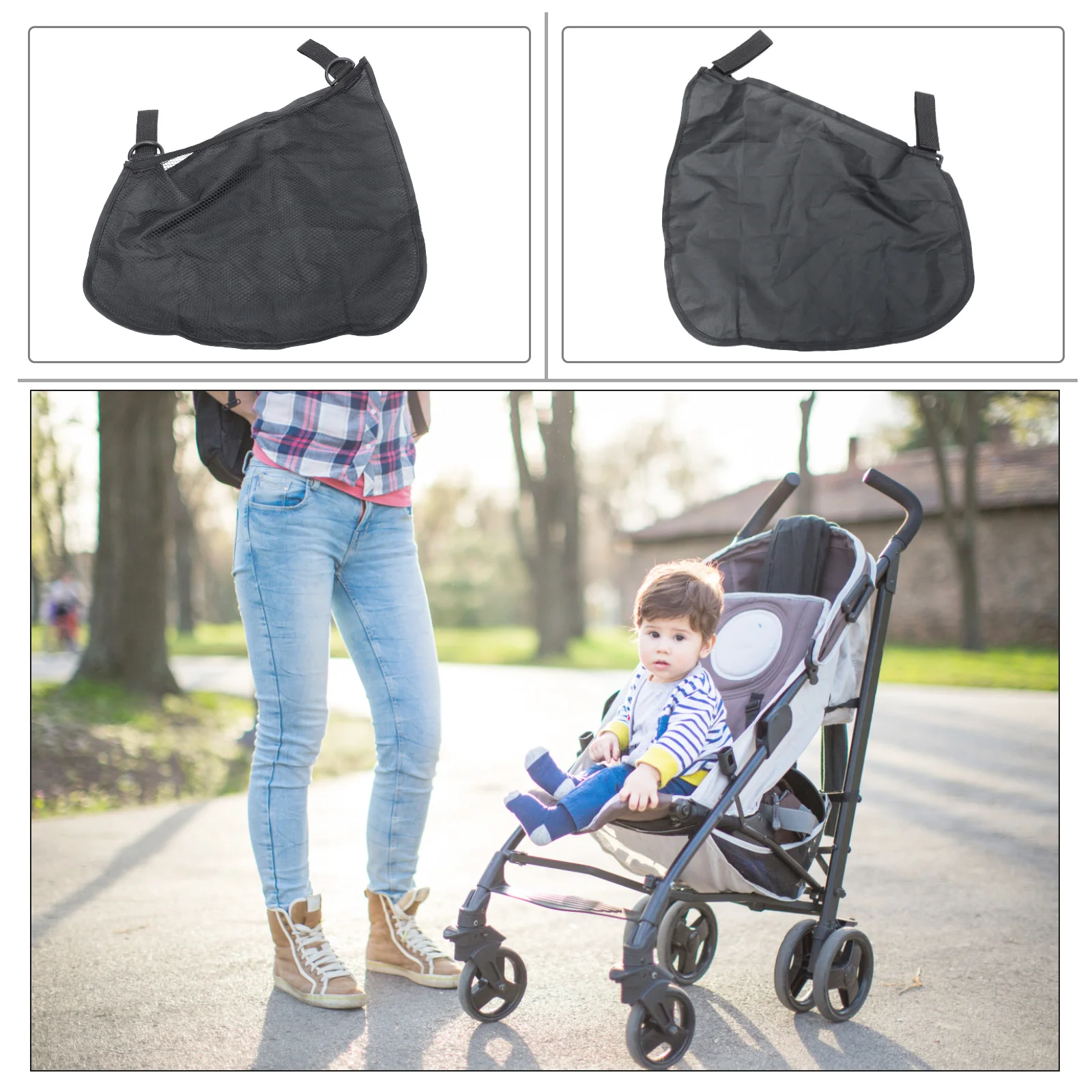 

Подвесная сетчатая сумка для хранения детской тележки, уличная сумка для подгузников, органайзер, противоскользящая подвесная сумка для детских принадлежностей