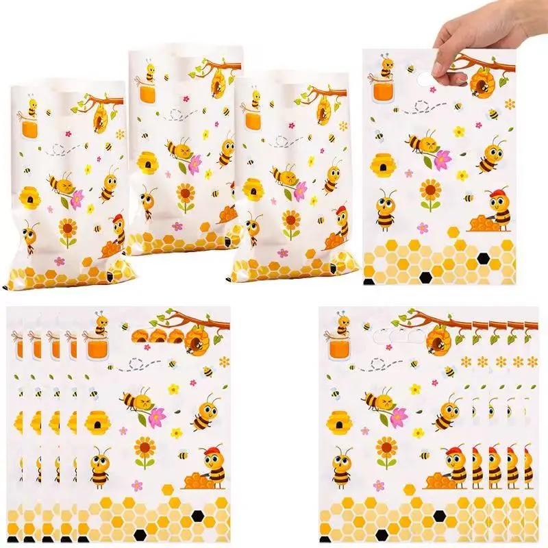 10/50 шт. подарочные пакеты в виде пчелок, коробки для печенья и конфет на тему пчел, упаковка для печенья, подарочные пакеты для детского праздника, декор для дня рождения