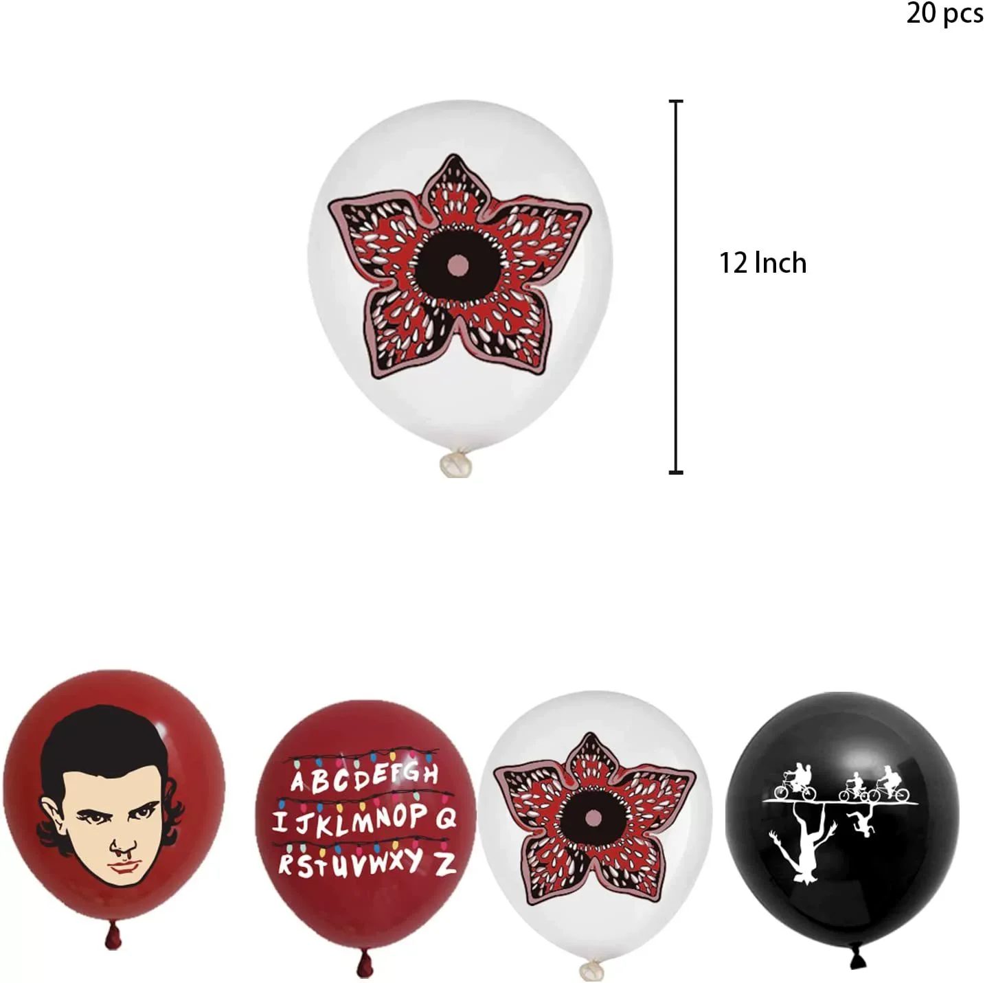 Lot de 10 ballons en aluminium motif dessin animé 'Strange Story', fleurs carnivores, pour décoration de festival, ballons en latex pour fête d'anniversaire, fournitures d'Halloween