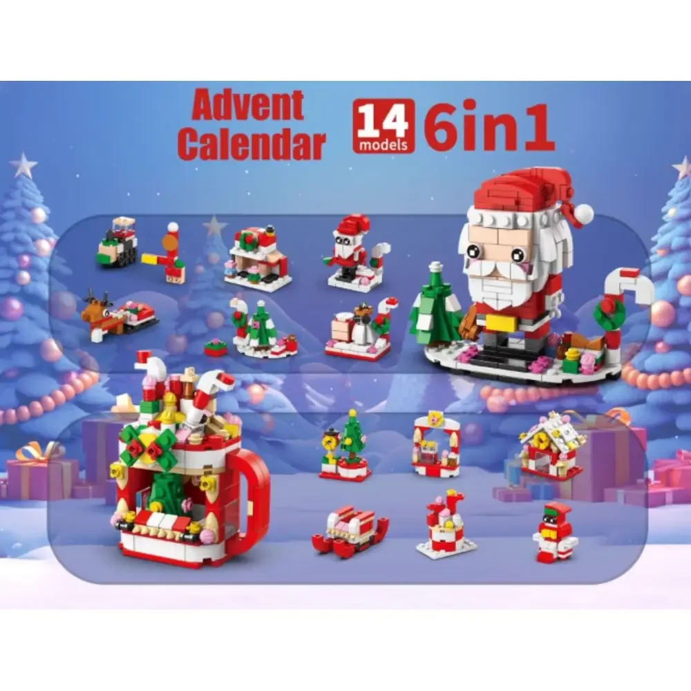 24 anni di natale building block toy blind box set natale calendario dell'avvento mattoni Kit di giocattoli educativi fai da te regalo per bambini adulti