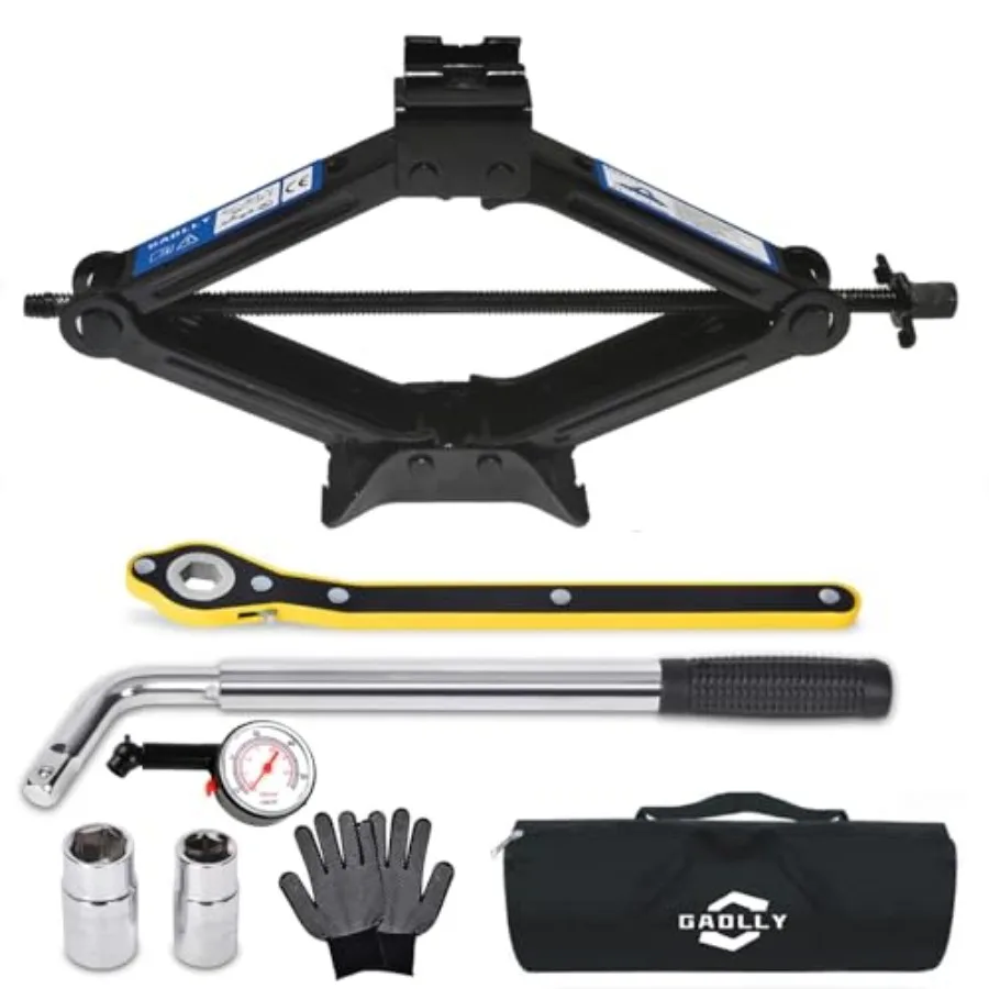 

Scissor Jack - 2 Ton 4409 lbs Car Emergency Kit with Lug Wrench Tire Changing Kit for Sedan Coupe SUV MPV