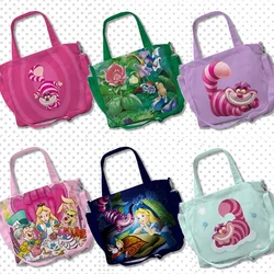 Disney Alice in Wonderland 8841 Anime Shoulder Bags Customized Cartoon Shopping Bag Casual Tote Storage Handbag Gift