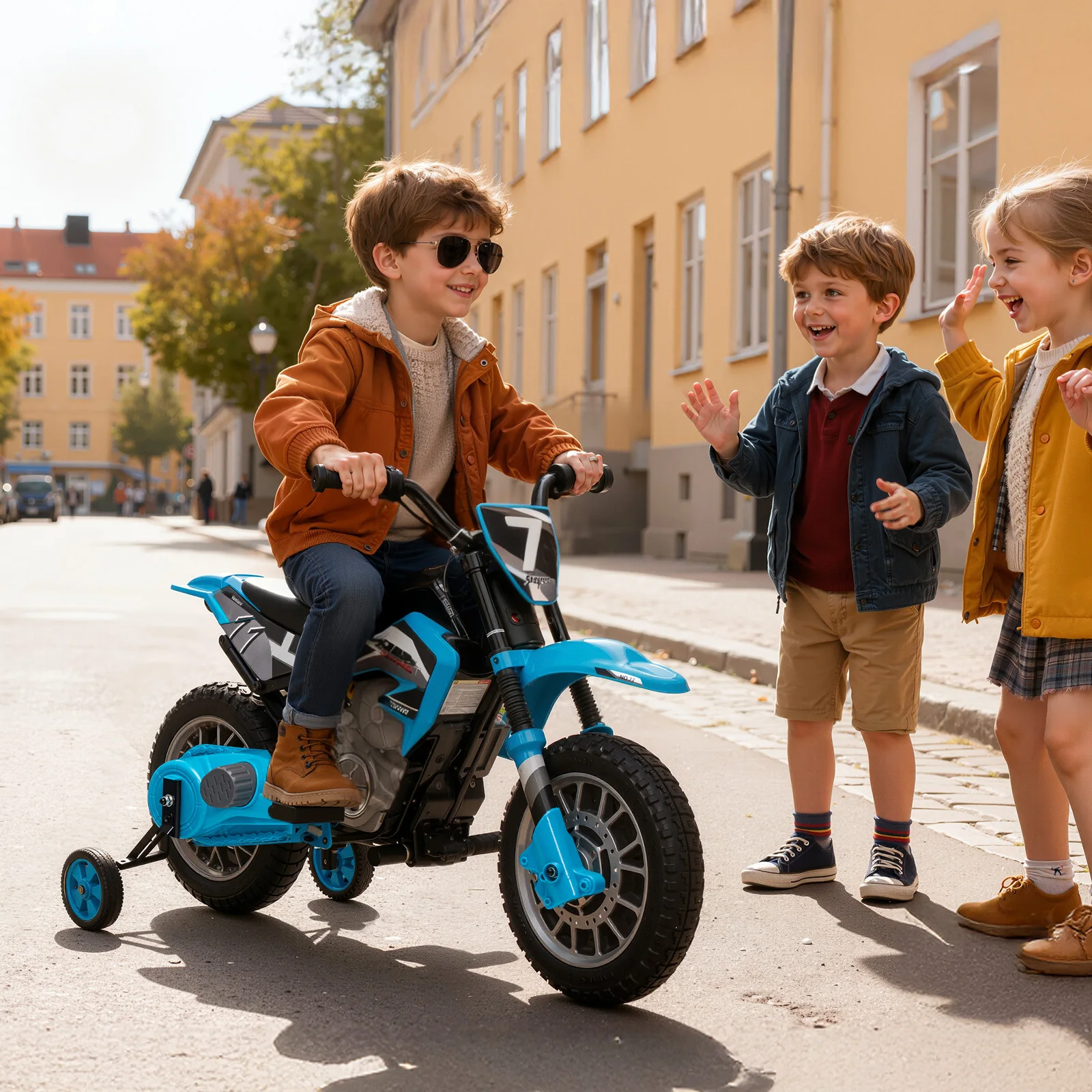 12v crianças motocicleta elétrica bicicleta da sujeira para crianças, passeio a bateria no carro de brinquedo para o presente das crianças, com rodas auxiliares de segurança