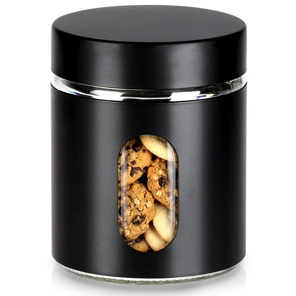 Productverpakking los glas schroefdeksel zwart 650 ml