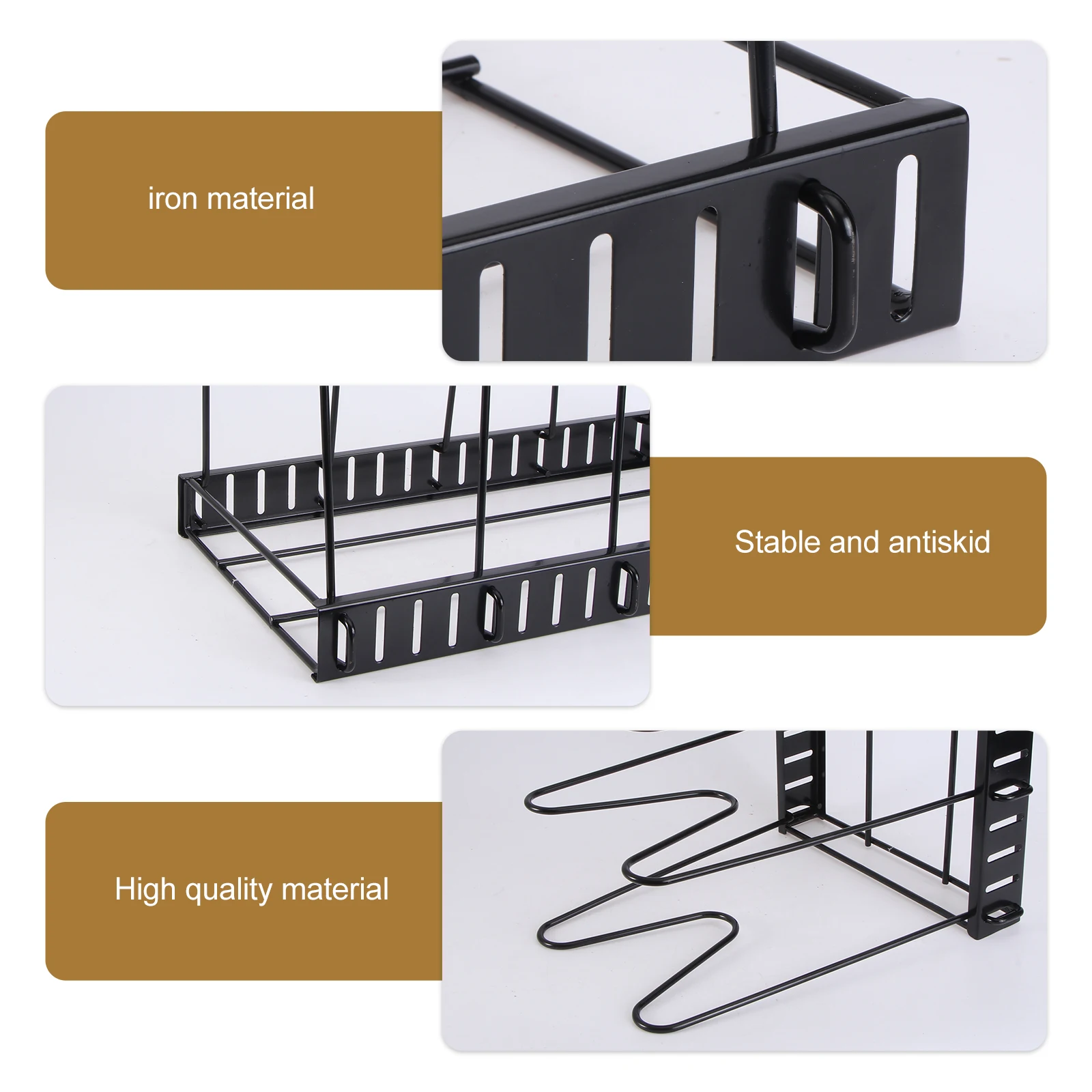 

Pot Lid Rack for Kitchen Storage Shelf Unit Dishes Kitchen Storage Rack Cover Organizer Iron Material Home Use