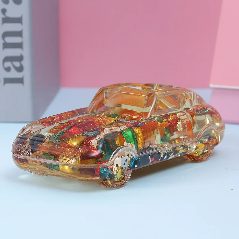 Creative Cute Car Oil Crystal Pen Insert Car Heart Coin Student Gift Home Decoration Jewelry Penholder Bedroom Decoration