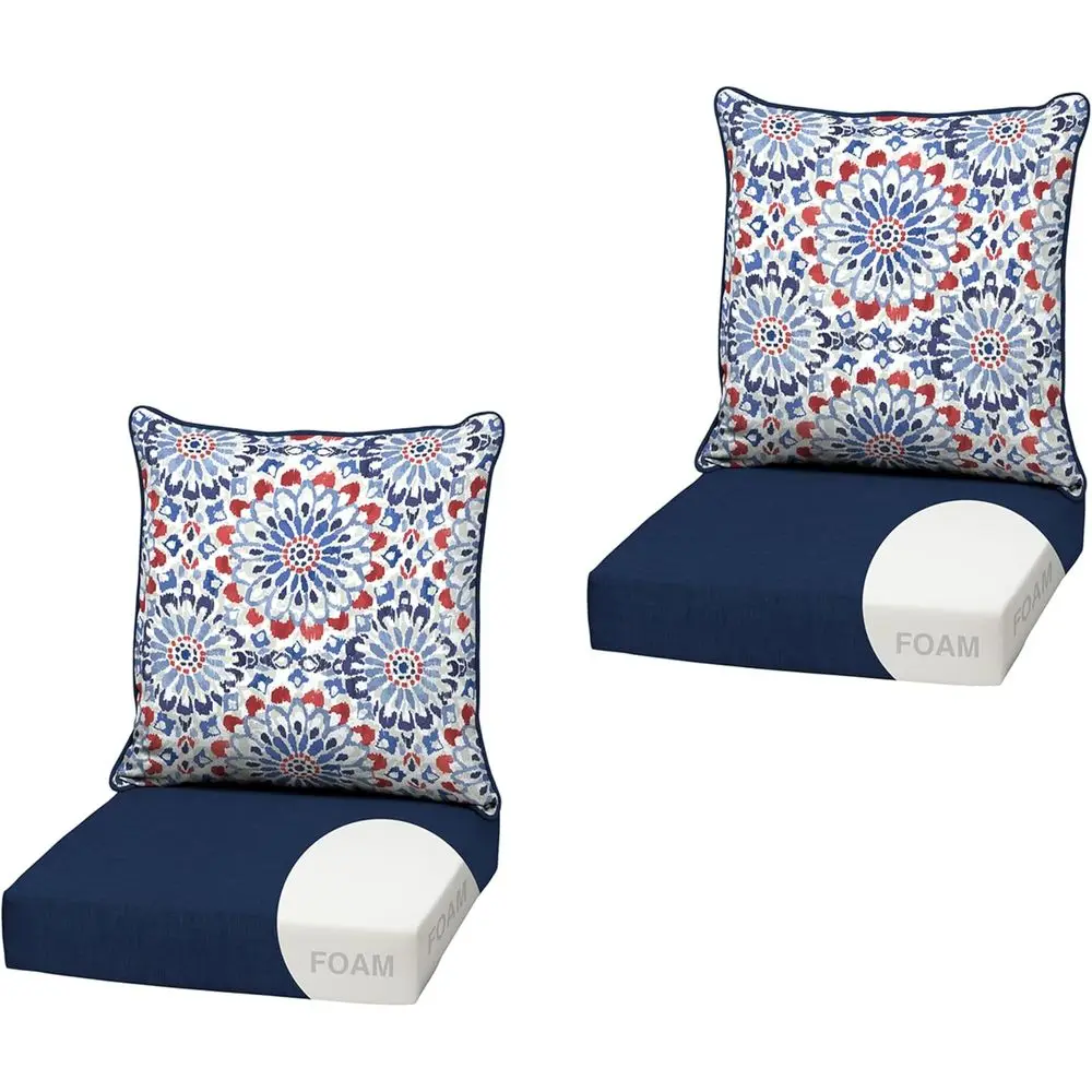 

Подушка для глубокого сиденья Arden Outdoor oam (2 шт.), 22x24, премиум-класса, высокой плотности, не тускнеет, всепогодная, для садовых стульев Soa Co