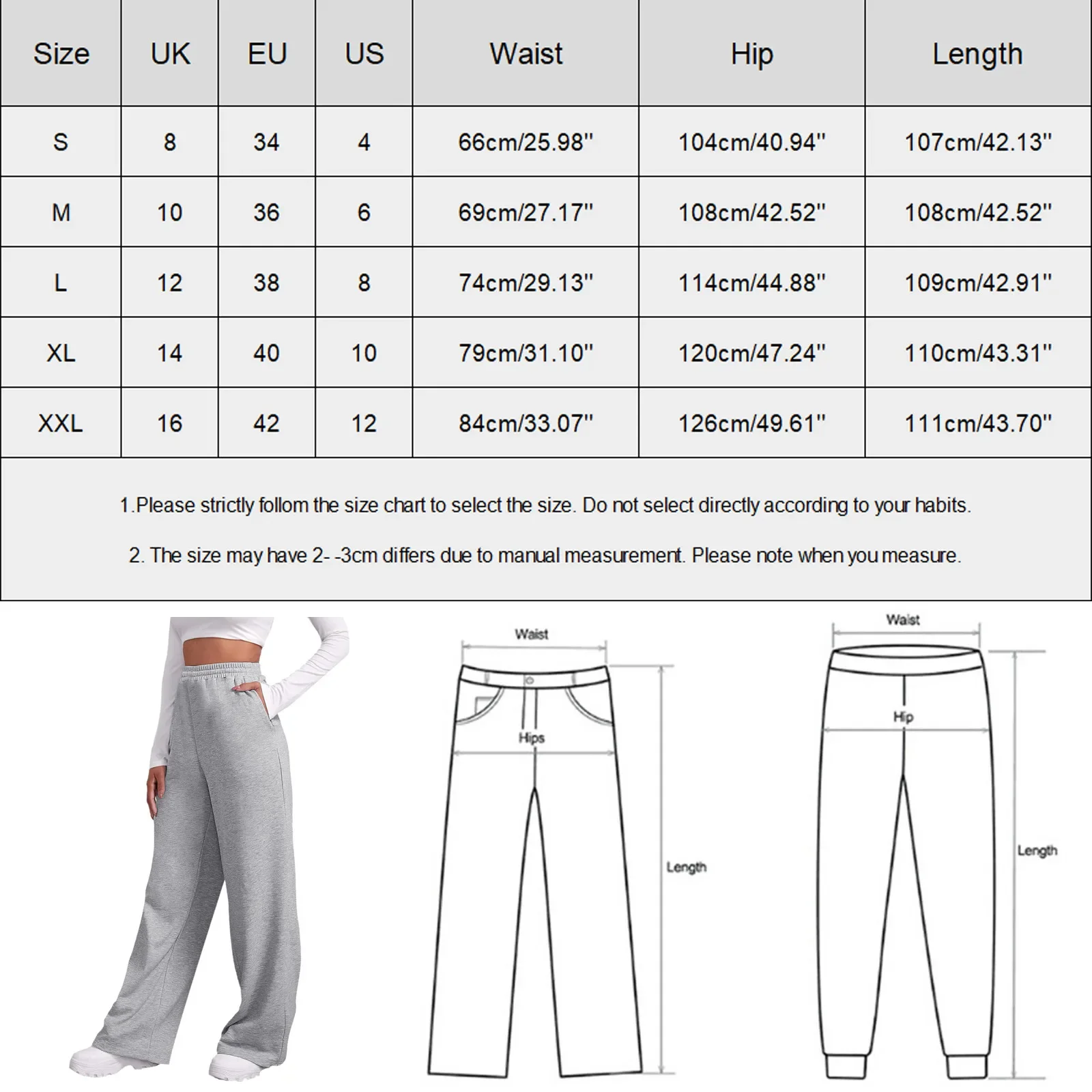 Women’S Fleece Lined Sweatpants Wide Leg Pants Bottom Sweatpants Joggers Workout High Waisted Yoga Pants With Pockets