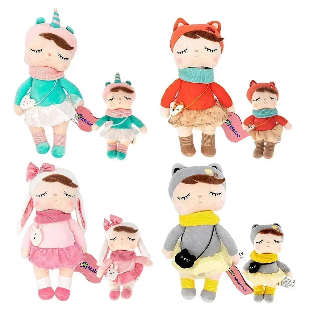 Metoo Original Angela Doll Cute Cartoon Plush Toys Set for Girls Baby Rabbit Beautiful Parent-child Angela Stuffed Toy for Kids