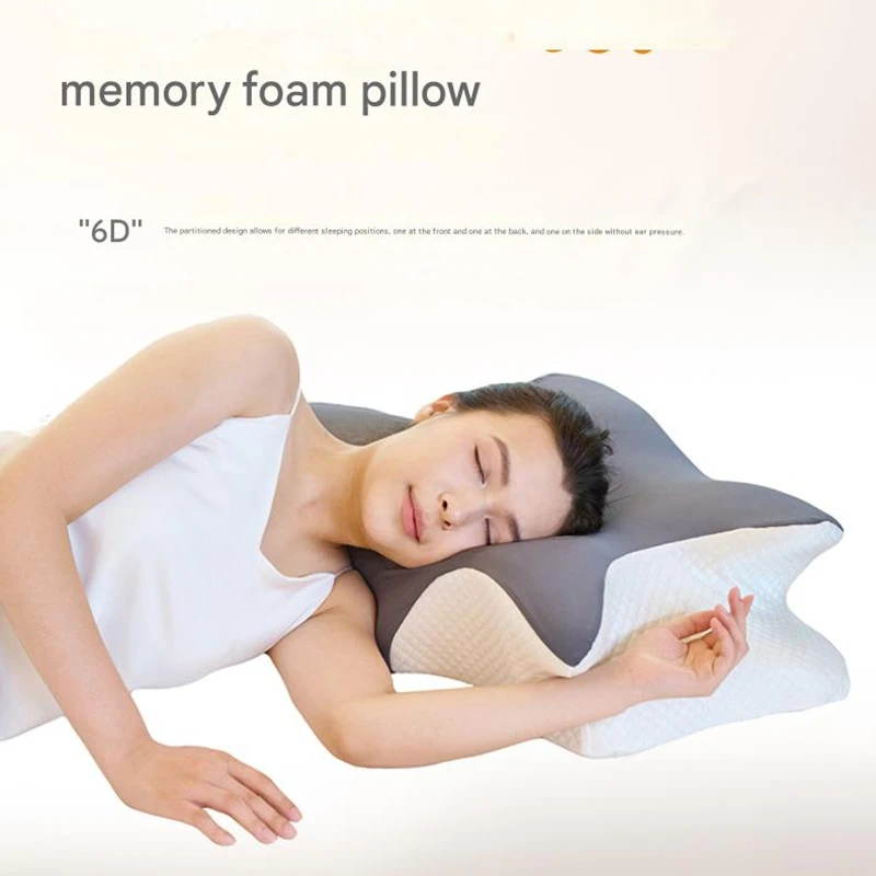 2-in-1 disc-shaped memory cotton pillow, cervical protection sleep pillow, ergonomic cervical fit pillow, deep sleep pillow