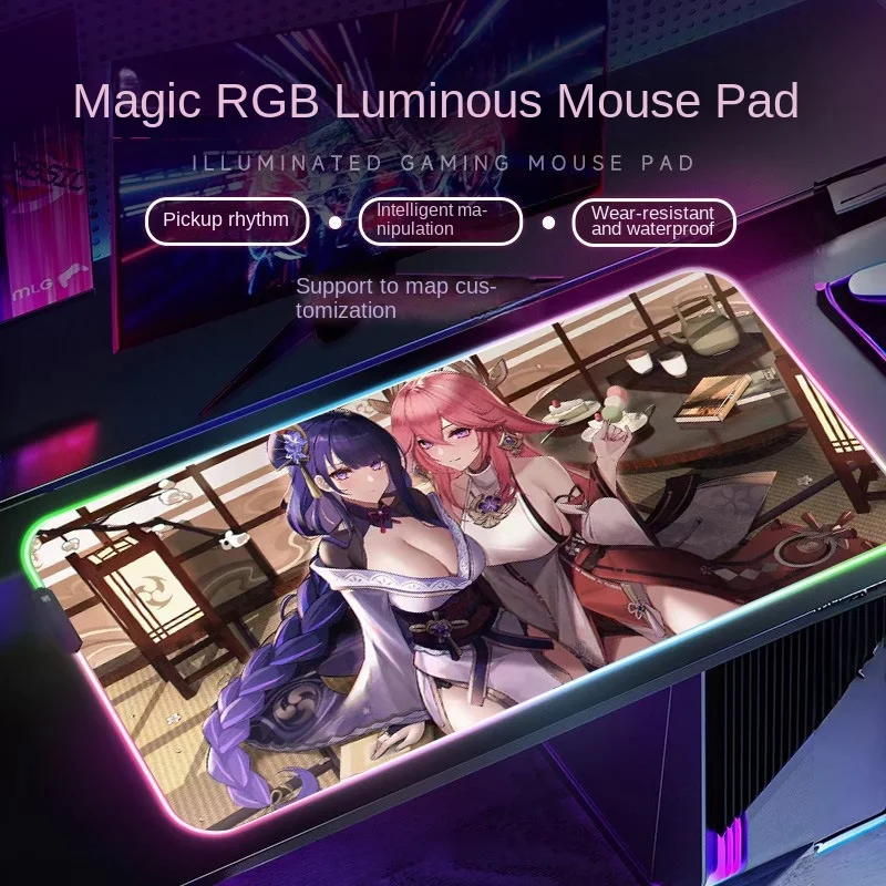 

New LED Mouse Pad Magic Light Mouse Pad APP Dimmable RGB Wear-resistant Waterproof Games Keyboard Mouse Pad Gaming Accessories