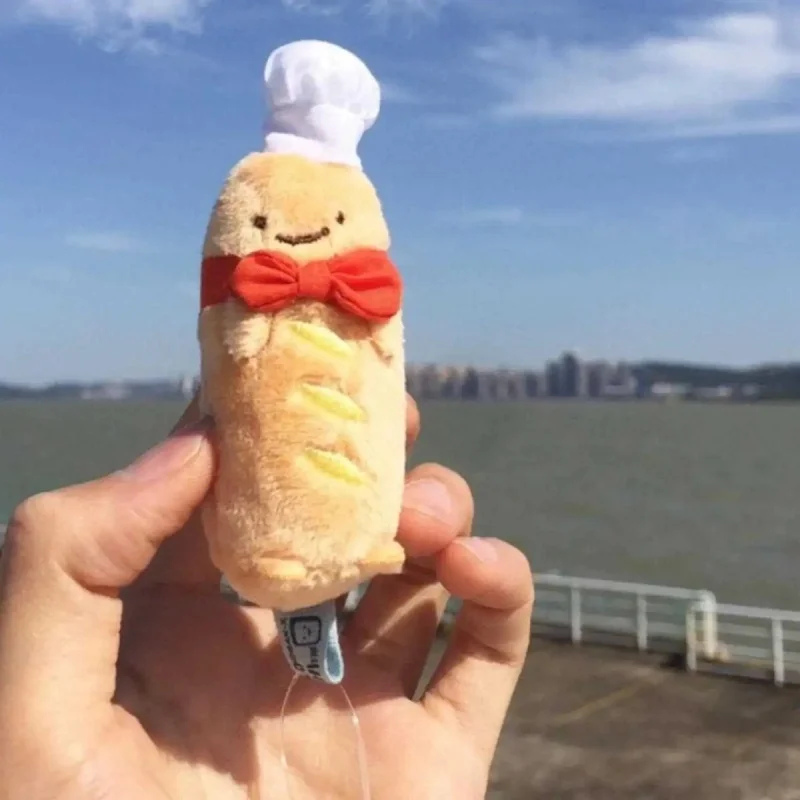 Kawaii 9 cm SumikkoGurashi boulangerie gestionnaire jouets en peluche porte-clés dessin animé pain grillé moelleux Baguette poupée douce sac à dos charme cadeau
