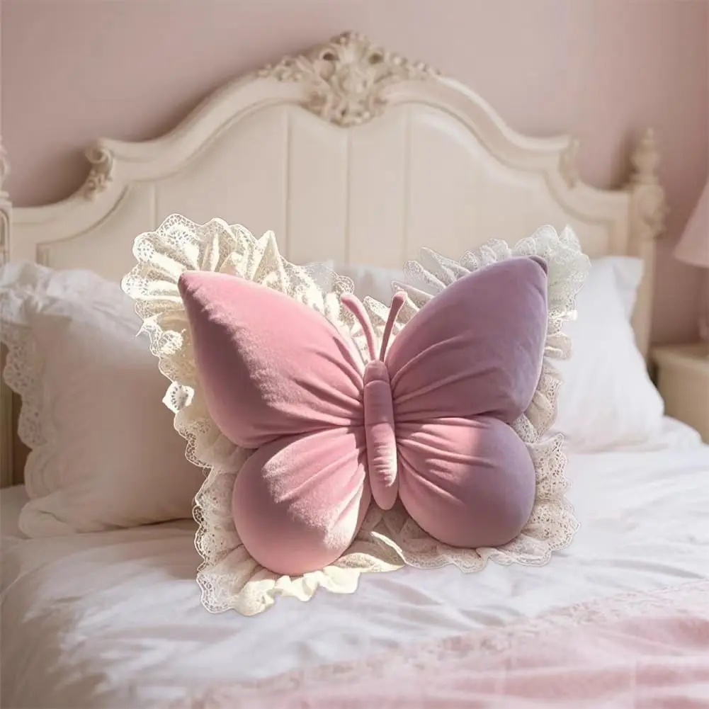 

Cute Princess Butterfly Office Pillow Living Room Bow Bedroom Car Sofa Cushion Home New Pillow Room Home Garden Decor