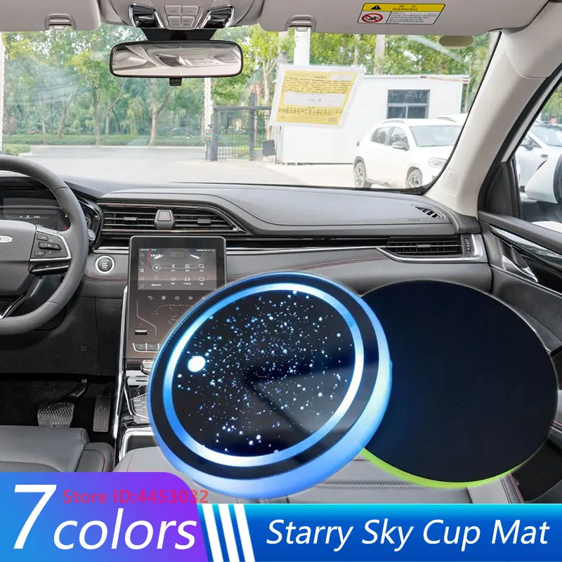 1 PCS Led Car Cup Holder Light For Maxus t60 v80 t90 d60 g10 euniq 6 d90 7 Colors Mat Coaster Photoinduction Lamps Accessories