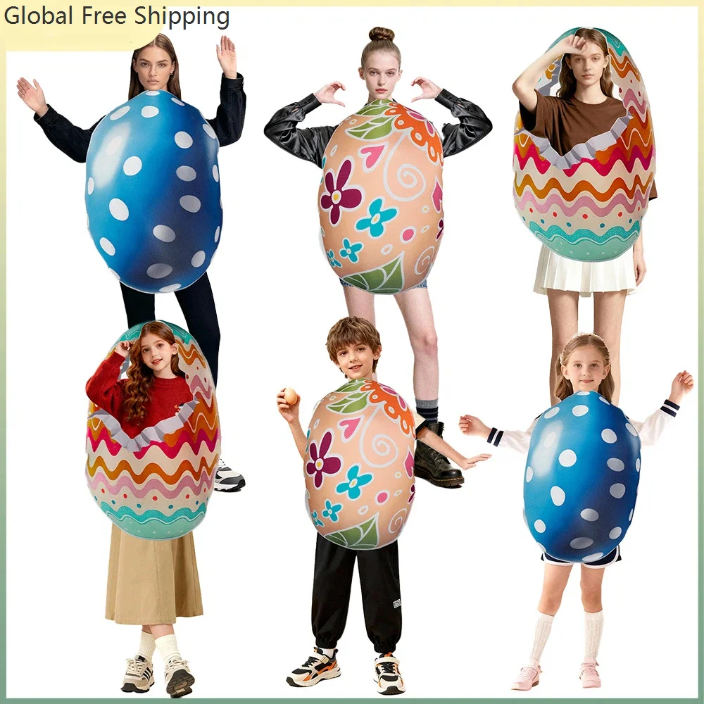 

Funny Cotton Blend Thanksgiving Cosplay Print Easter Egg Costumes For Adults Children Party Stage Props And Performance Attire