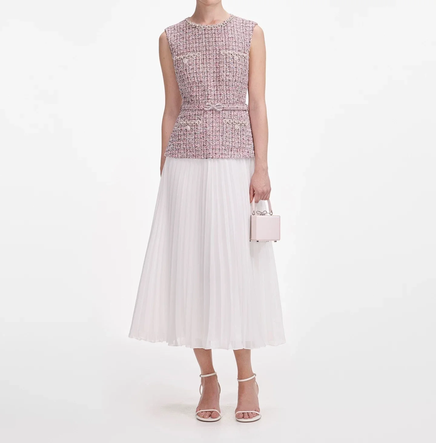 For Ladies Daily Beautiful And Navy Blue Diamonds Pressed Cut Out Long Sleeveless Pink Pure Sleeveless High Slit Midi Dress 2025