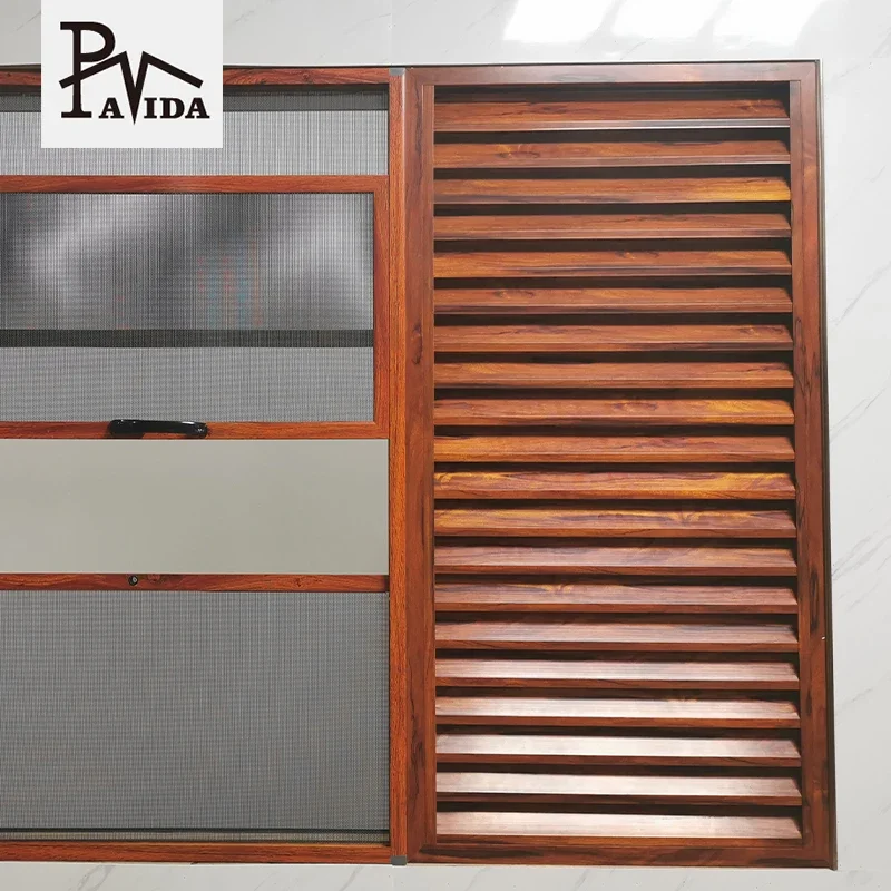 Customized Design Aluminium Louvre Window Shutter Glass Shutters Window Balcony