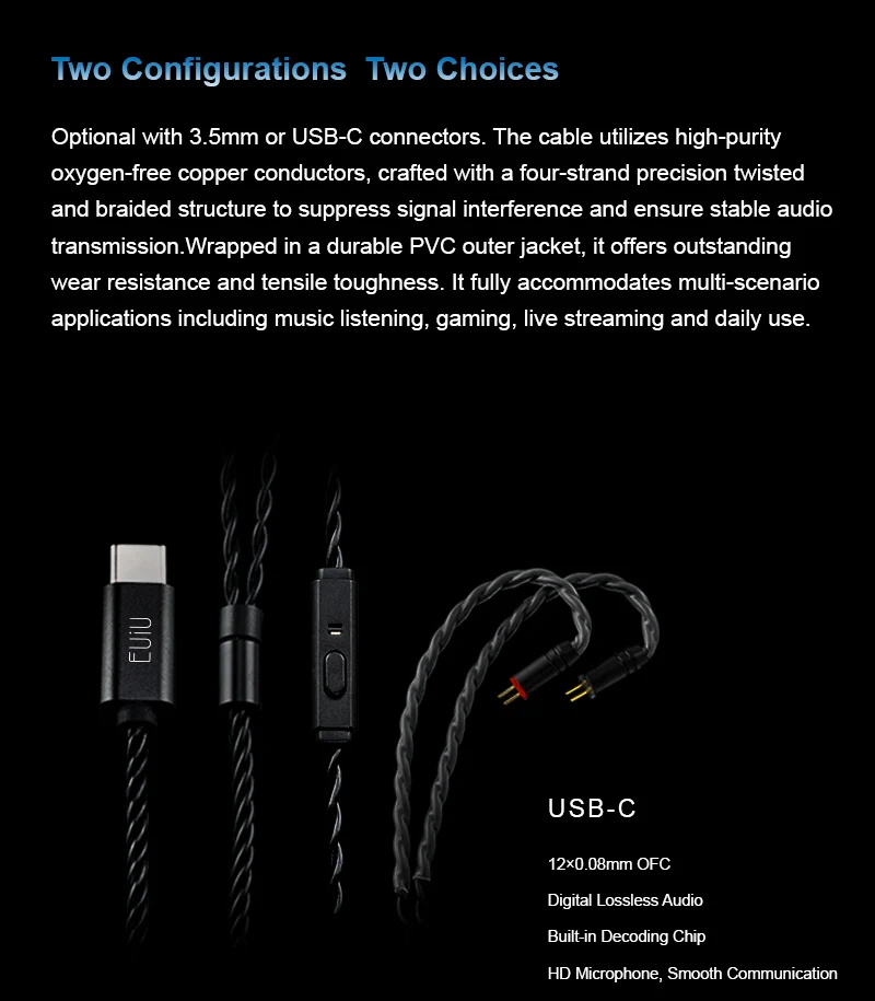 EUIU EI-01 Dynamischer Treiber Allround-HiFi-IEM mit 0,78mm 2-Pin Abnehmbarem Anschlussdesign – Detail 7