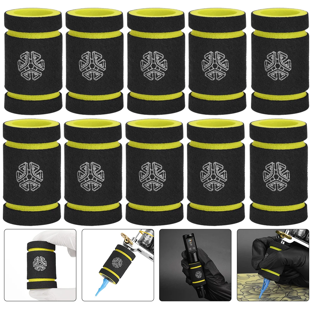 

10Pcs Tattoos Grip Covers Elastic Sponge Handle Protectors Non-Slip Comfortable Protective Sleeve for Tattoos Supplies