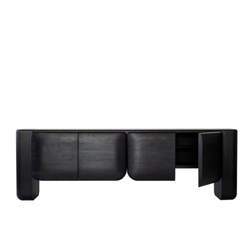 

French TV cabinet retro high cabinet Italian irregular floor minimalist side cabinet special-shaped storage decoration