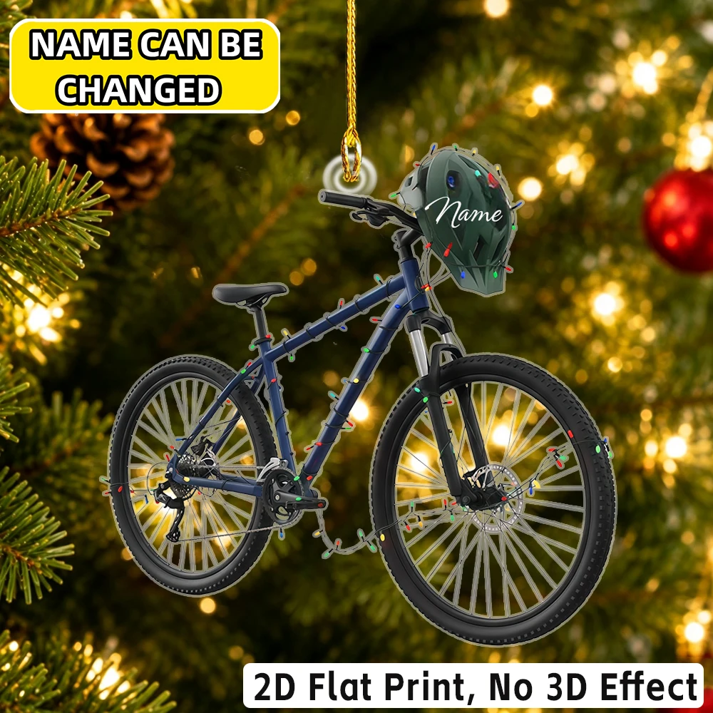 Cycling Gear Gifts - 2D Flat‑Custom Name Irregular Acrylic Ornament,Mountain