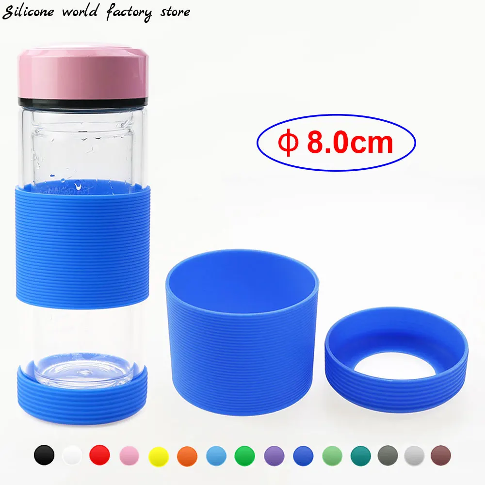 Silicone world 2pcs/set 8.0CM Silicone Cup Cover 80MM Cup Bottom Protective Cover Cup Sleeve Non-slip Heat Insulation Cup Cover