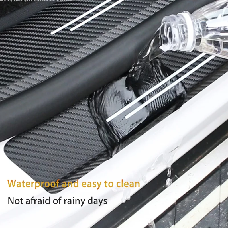 4Pcs Carbon Fiber Car Door Sill Protector Welcome Pedal Decoration Leather Stickers for Nissan Kicks P15 Auto Accessories