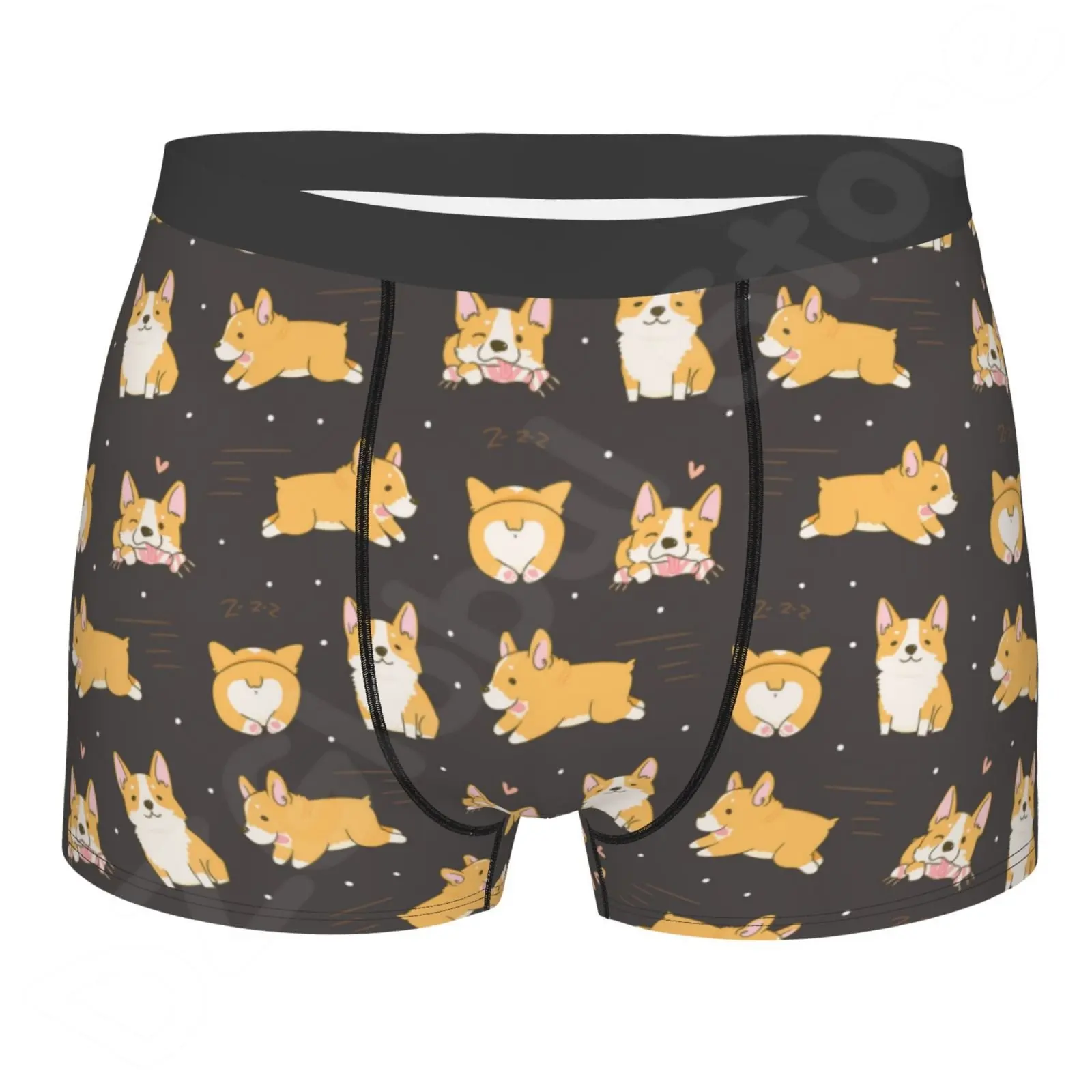 Funny Kawaii Corgi Animal Men\'s Panties Underpants Boxers Underwear Male Boxer Shorts Breathable Underpants for Homme