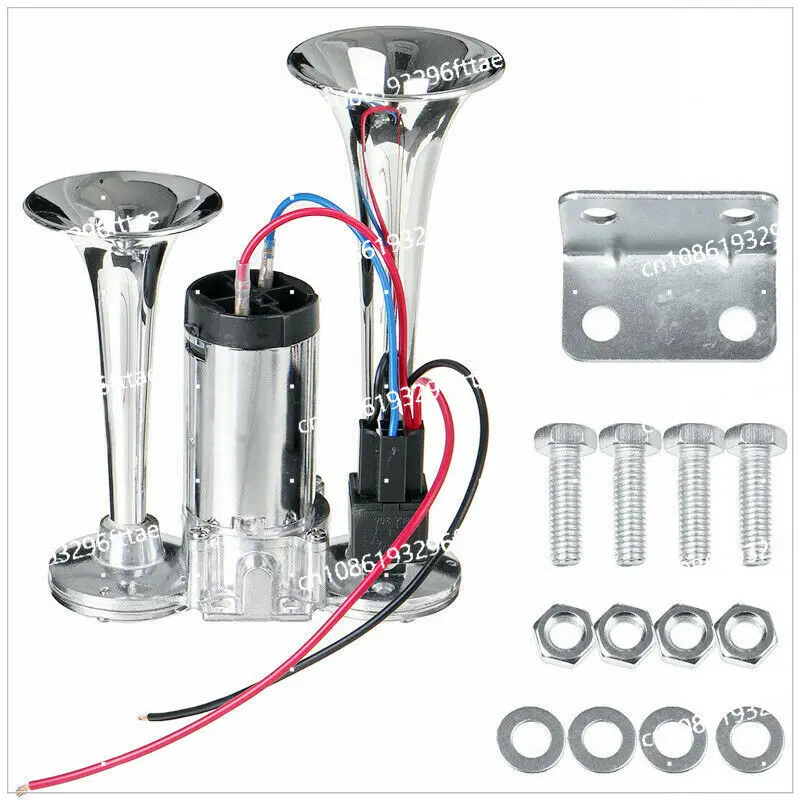 600DB Automotive Electric Horn Supply Double Tube Metal One-piece Electric Pump Horn with Relay