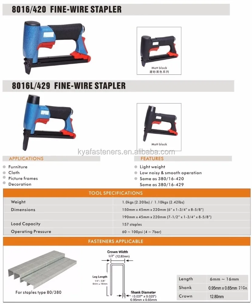 21GA 8016 Pneumatic Upholstery Staple Gun