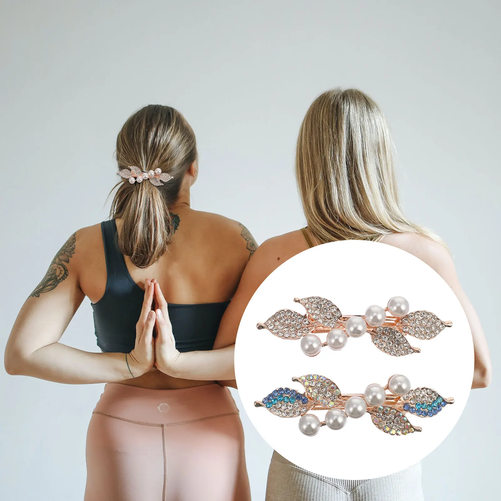 

2 шт., женские заколки для волос из сплава, винтажные стразы и жемчуг, элегантные удобные аксессуары для заколок для свадебной вечеринки, праздничный подарок