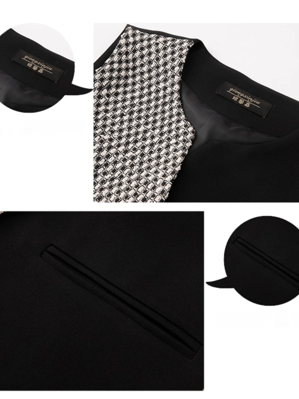 Women's Color Blo Vest 2024 Spring New Sle Mid-Length Svel round Ne Slim Fit Versatile Polyester Blend Vest